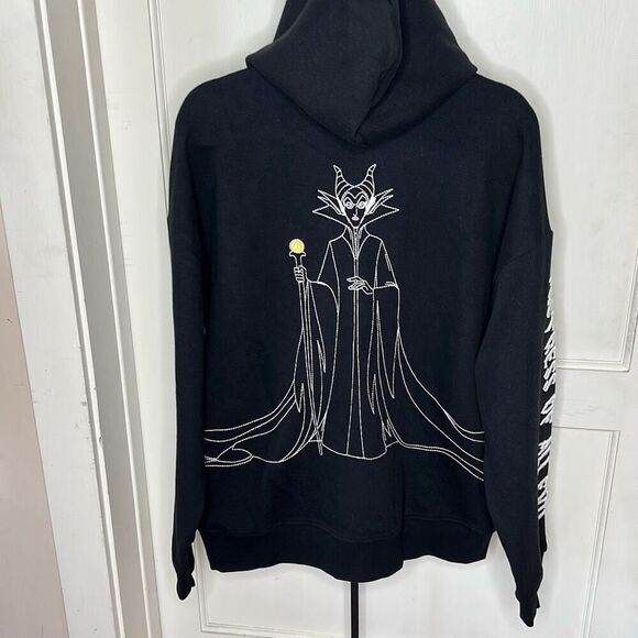 Disney Villains Embroidered Maleficent Hoodie Black Unisex Size XL Nwot - Picture 6 of 7